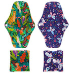 Reusable Menstrual Pads (7 in 1, 25.4cm 4 Layers), Bamboo Cloth Pads for Heavy Flow with Wet Bag, Large Sanitary Pads Set with W