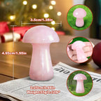 ZHIYUXI Rose Quartz Crystal Mushroom Sculpture Rose Quartz Stone Mini Mushroom Ornaments Gemstones Protection Crystals Mushroom