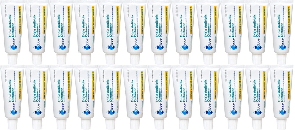 Globe Triple Antibiotic First Aid Ointment, 0.5 oz (24-Pack) First Aid Antibiotic Ointment, 24-Hour Infection Protection, Wound 