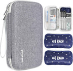 suzamed Insulin Cooler Travel Case,EVA Insulation Travel Medicine Kit with 2 Ice Packs for Diabetes Care,Insulin Pen and Other D