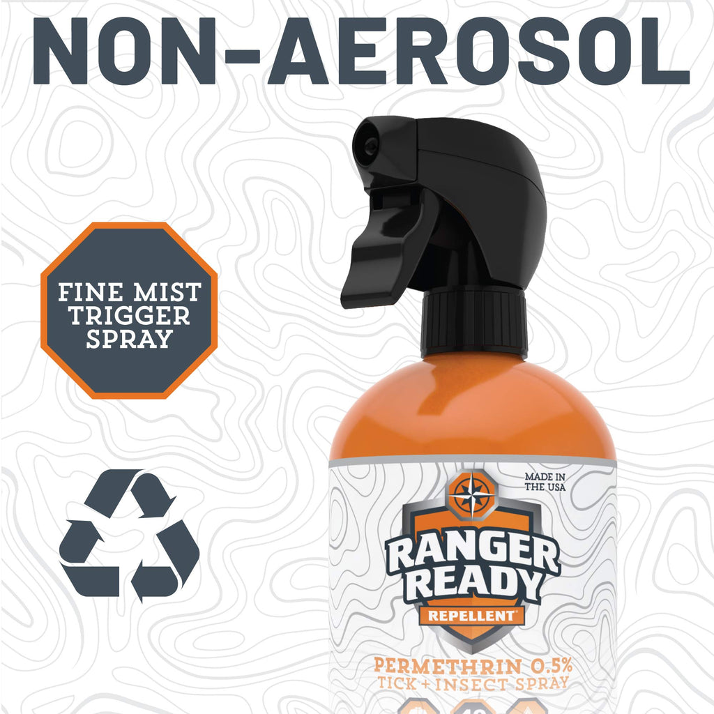 Ranger Ready Repellents Permethrin Spray for Clothes and Outdoor Gear - Permethrin Insect & Tick Repellent - Scent Zero (24oz, P