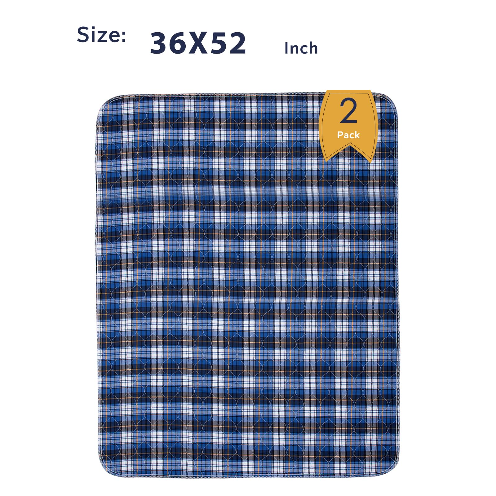 Non-Slip Bed Pads for Incontinence Washable (36 x 52|2 Pack),Waterproof Bed Pads,Adult Washable Incontinence Bed Pads for Adults