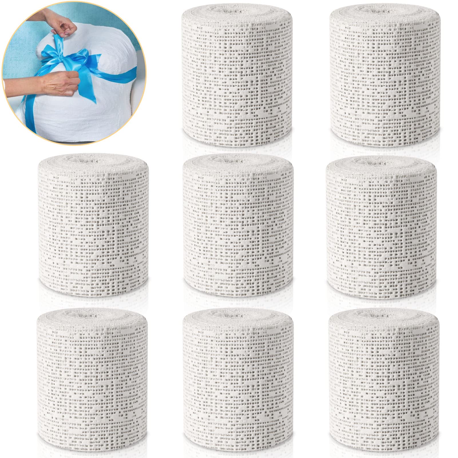 45ft - 211ft Plaster Cloth Rolls White Gauze Strips Wrap Bandages for Craft Belly Cast Mask Making Body Molds Scenery Art(3inch 