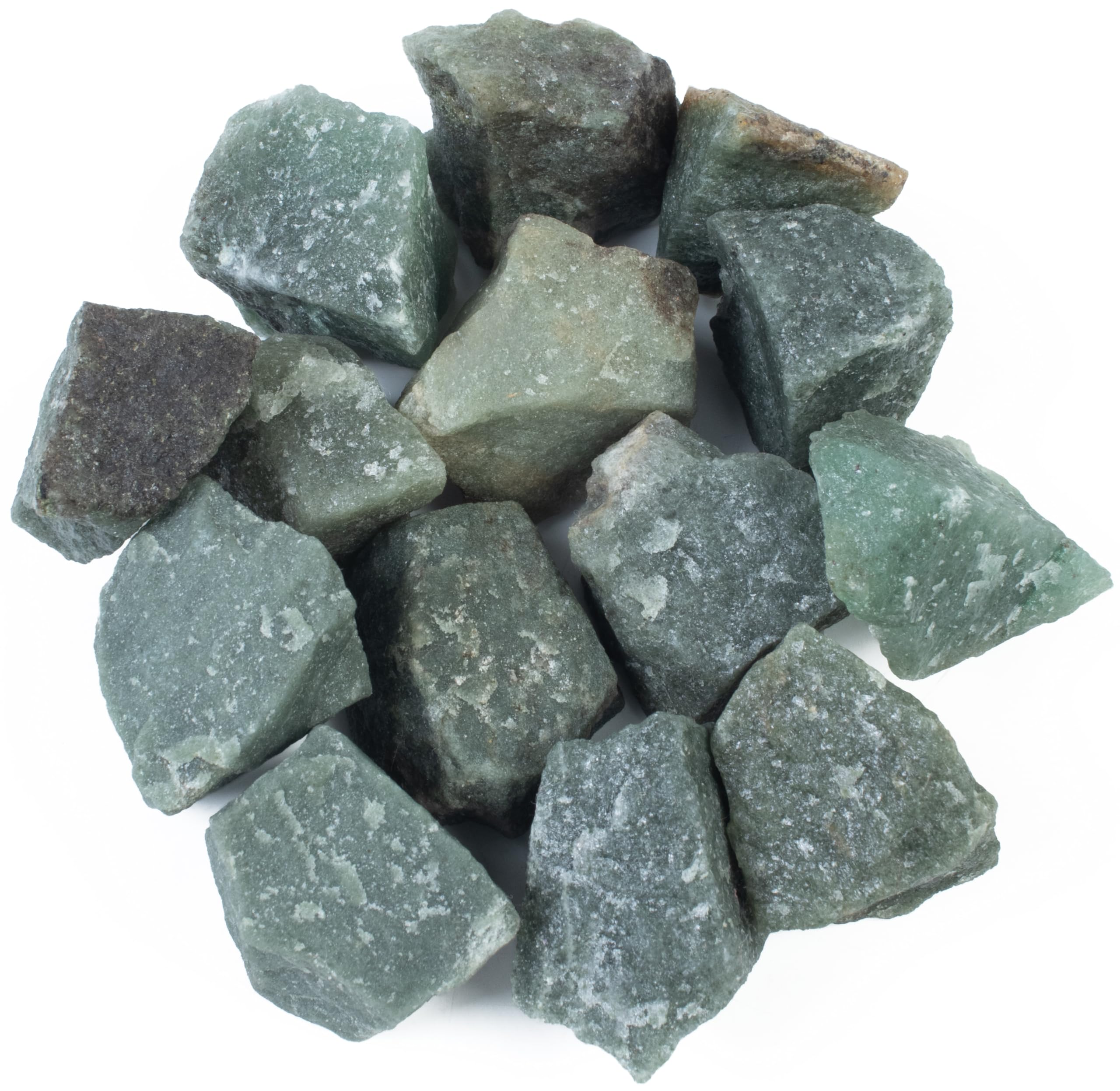 Crocon 1LB Green Aventurine Rough Bulk Natural Stone Raw Gemstone Tumbling Cabbing Polishing Mining Meditation Chakra Balancing 