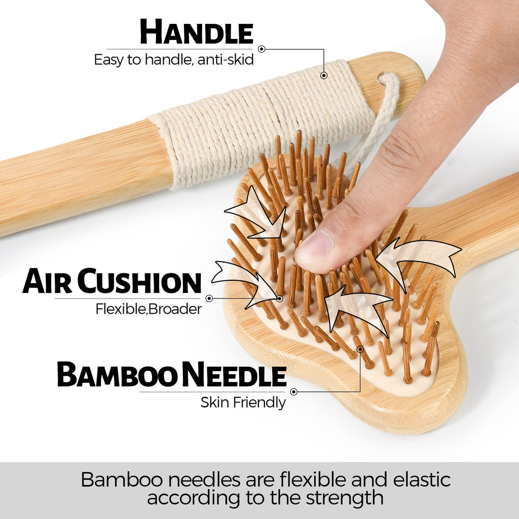 NURENDER Oversized Back Scratcher, Extended Bamboo Scratcher, 22.04 Long Curved Handle; Wider Head; More Larger Scratching Surfa