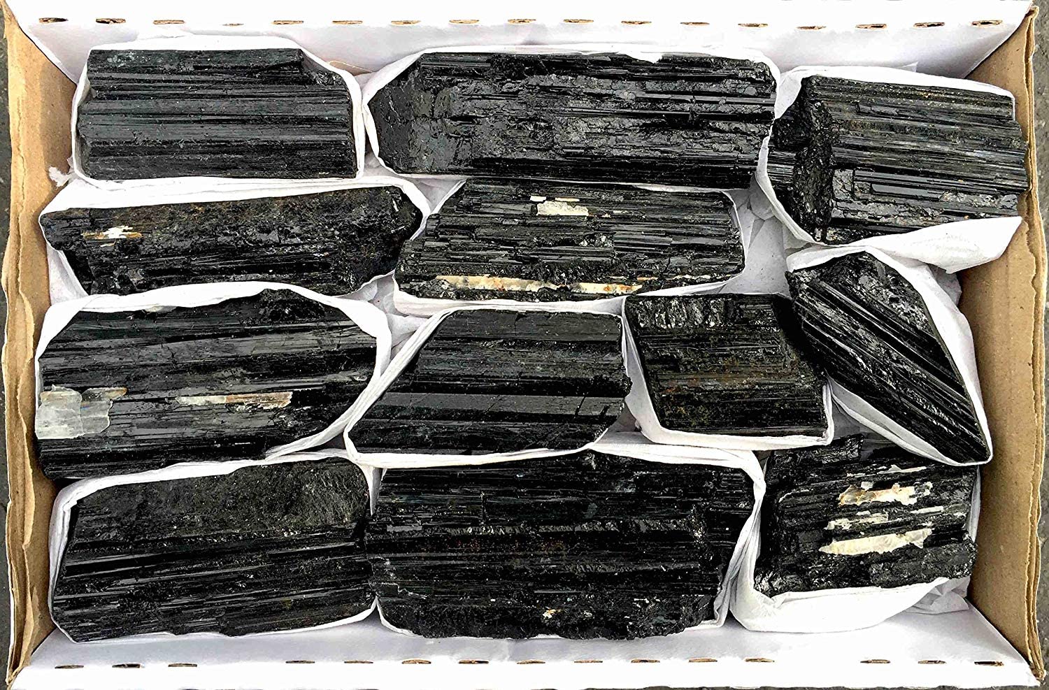 JIC Gem 2 Lb Large Black Tourmaline Crystals Stones Large Pieces Black Tourmaline Rocks Healing Crystals Bulk Raw Stones Collect