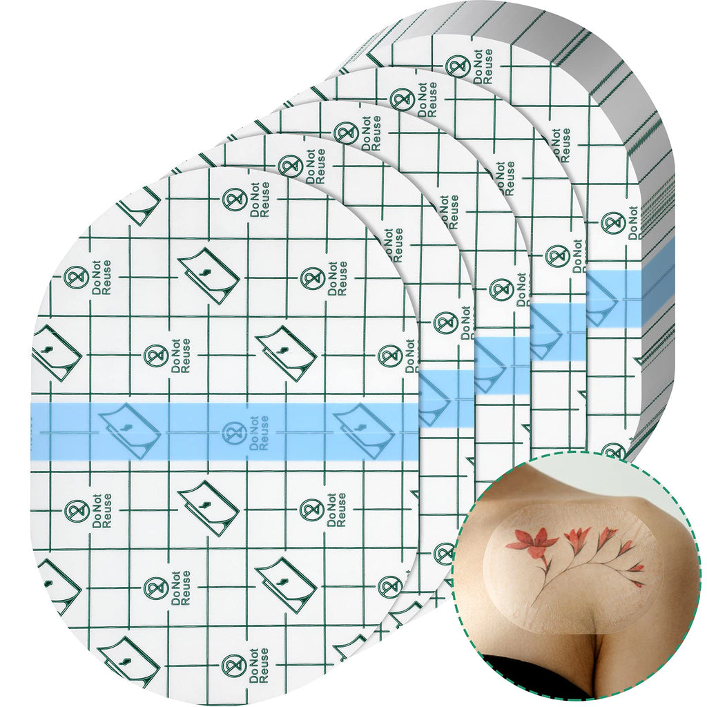 Nuanchu 50 Pcs Transparent Waterproof Bandage Adhesive Transparent Dressings Waterproof Film Dressing Clear Dressing Tape Stretc