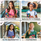 First Period Pal Pack to-Go Kit | 26 pcs | First Period Kit for Tweens | Teen Period Kit| Discrete Period Bag, Pads, Panty Liner