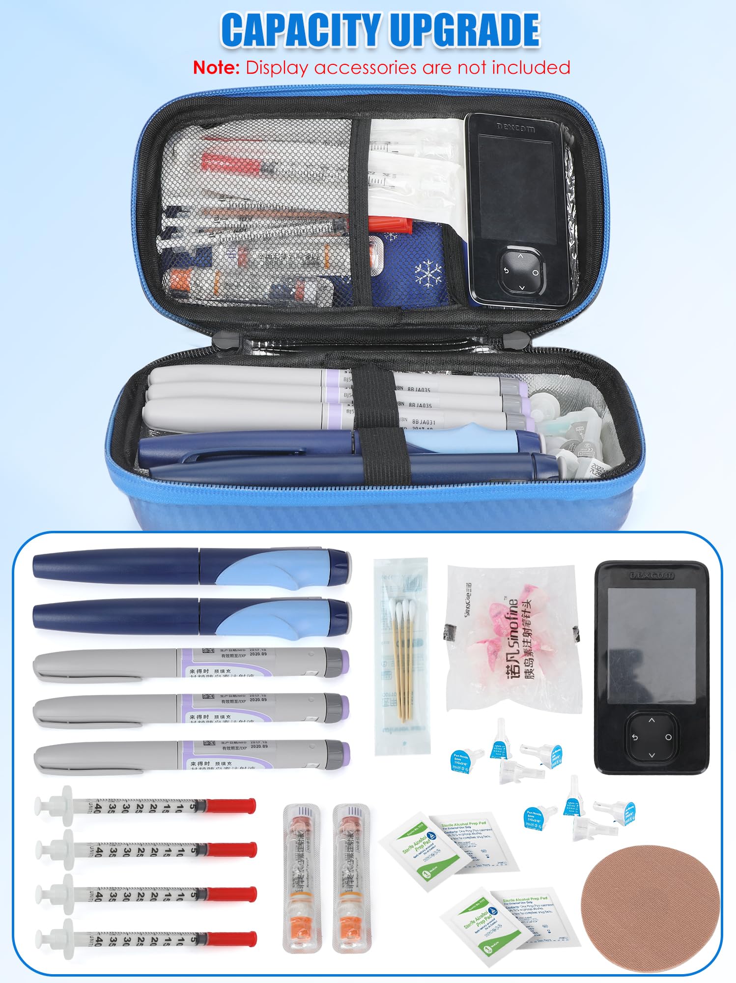 YOUSHARES Insulin Cooler Travel Case with Temperature Display, GLP-1 Diabetic Medicine Cooling Bag for Mounjaro, Refrigerated Di
