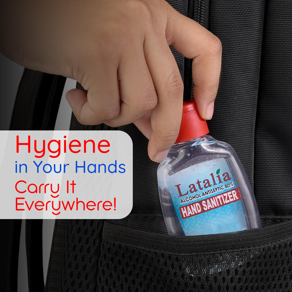 Latalia Mini Hand Sanitizer - Pack of 12 Travel Hand Sanitizers - Unscented Mini Clean Scent Non-Drying Gel (55ml & 1.85 fl. oz)