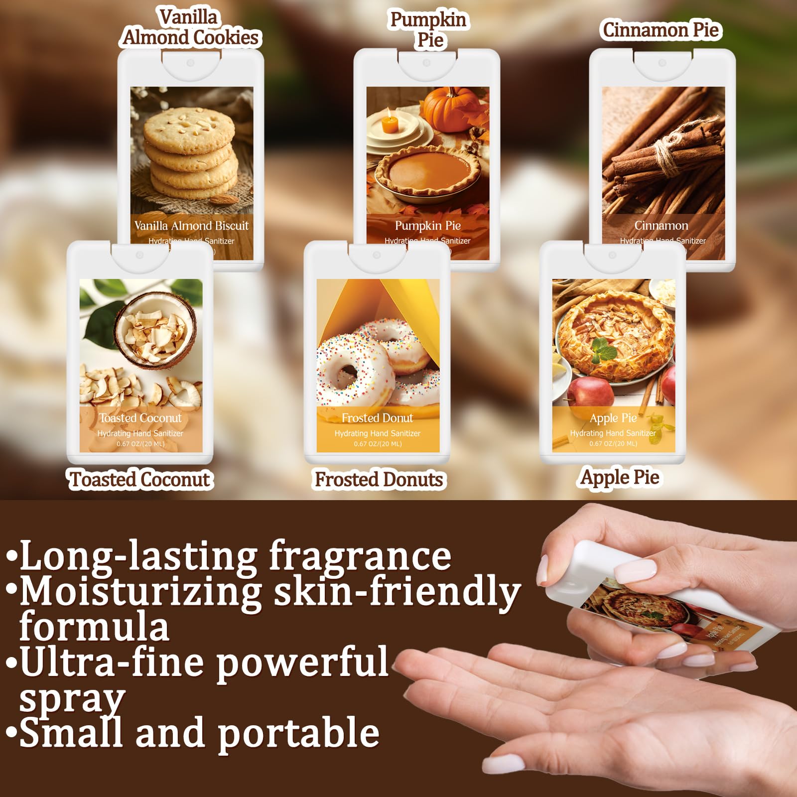 Dansib 24 Pack Fall Hand Sanitizer Spray Bulk Fall Party Gift Travel Size Mini Hydrating Hand Sanitizer Pocket Spray for Women S