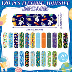 120 Pcs 20 Styles Kids Bandages Bulk Cute Cartoon Flexible Bandages Waterproof Breathable Bandages Strip Protect Cuts and Scrape