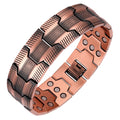 Feraco 3X Strength Copper Bracelets for Men Magnetic Bracelet with 3 Row Neodymium Magnets Adjustable Length, Pure Copper Jewelr