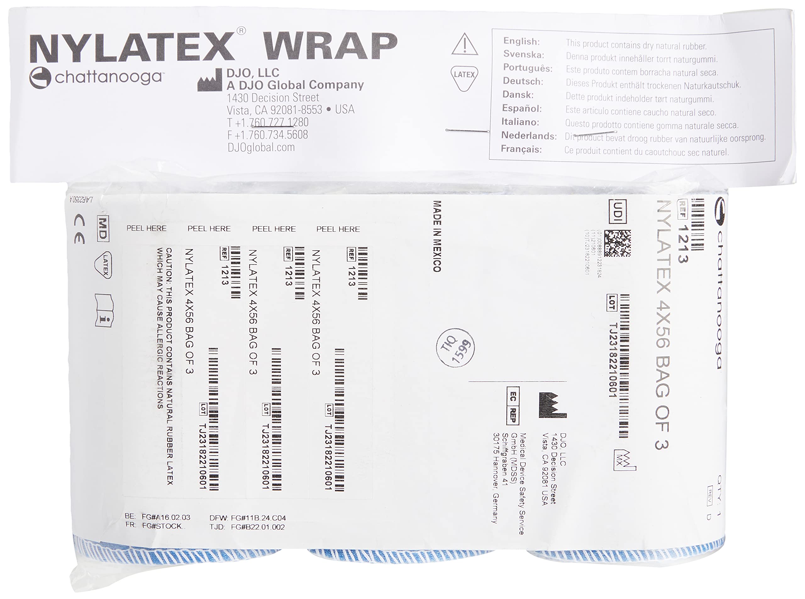 Chattanooga Nylatex Therapeutic Treatment Wrap: 4 W x 56 L, 3 Count