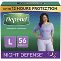 Depend Night Defense Adult Incontinence Underwear for Women, Disposable, Overnight, Large, Blush, 56 Count (4 Packs of 14) (Pack