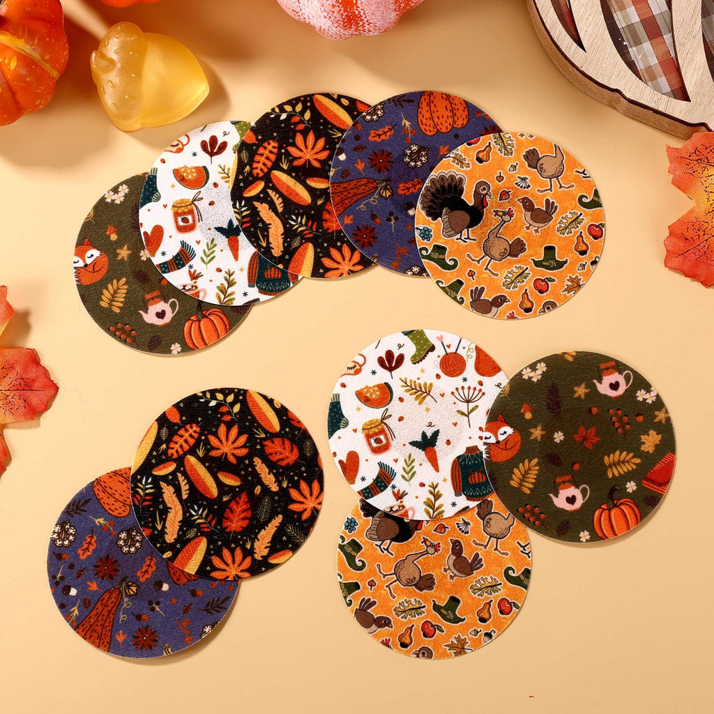 10pcs Sensor Covers for Libre 2/Libre 3, Non-Woven Fabric Sensor Patches Waterproof Breathable Thanksgiving Style Over Patches A