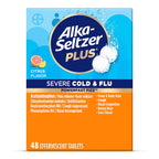 ALKA-SELTZER PLUS Severe, Cold & Flu Medicine, Citrus Effervescent Tablets, Nasal & Sinus Congestion, Sneezing, Runny Nose, Coug