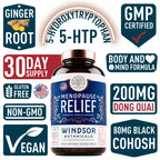 Menopause Supplements for Women - 5-HTP, Dong Quai, Black Cohosh for Menopause Hot Flashes, Night Sweats Relief Support - Womens