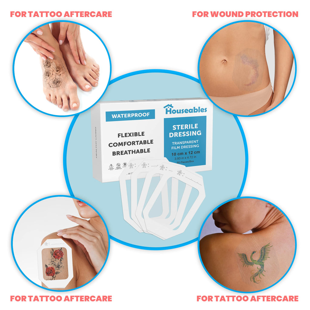 Waterproof Bandages, Transparent Film Dressing, Waterproof Bandages Post Surgical, for Wound Cover, Showering, Patches for Skin,