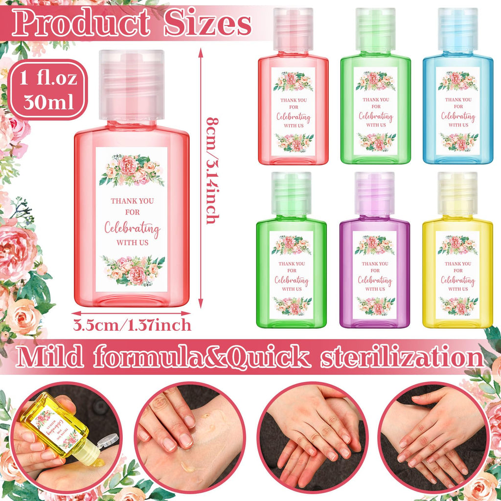 Gejoy 48 Pack Mini Hand Sanitizer Bulk Wedding Party Favors for Guests Hand Sanitizer Travel Size Thank You Hand Soap Gifts for