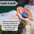 Lapis Lazuli Crystals and Healing Stones - Large Palm Stone Crystals Piedra - Crystal for Good Luck, Balanced Positive Energy, M