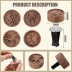 Teenyyou 4 Pcs Car Oil Diffusers Aromatherapy Passive Essential Oil Diffuser with Vent Clip Walnut Wood Round Air Freshener Port