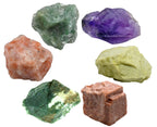 Crystals for Retirement, Set of 6 Amethyst, Green Aventurine, Sunstone, Serpentine, Moss Agate and Peach Moonstone Healing Cryst