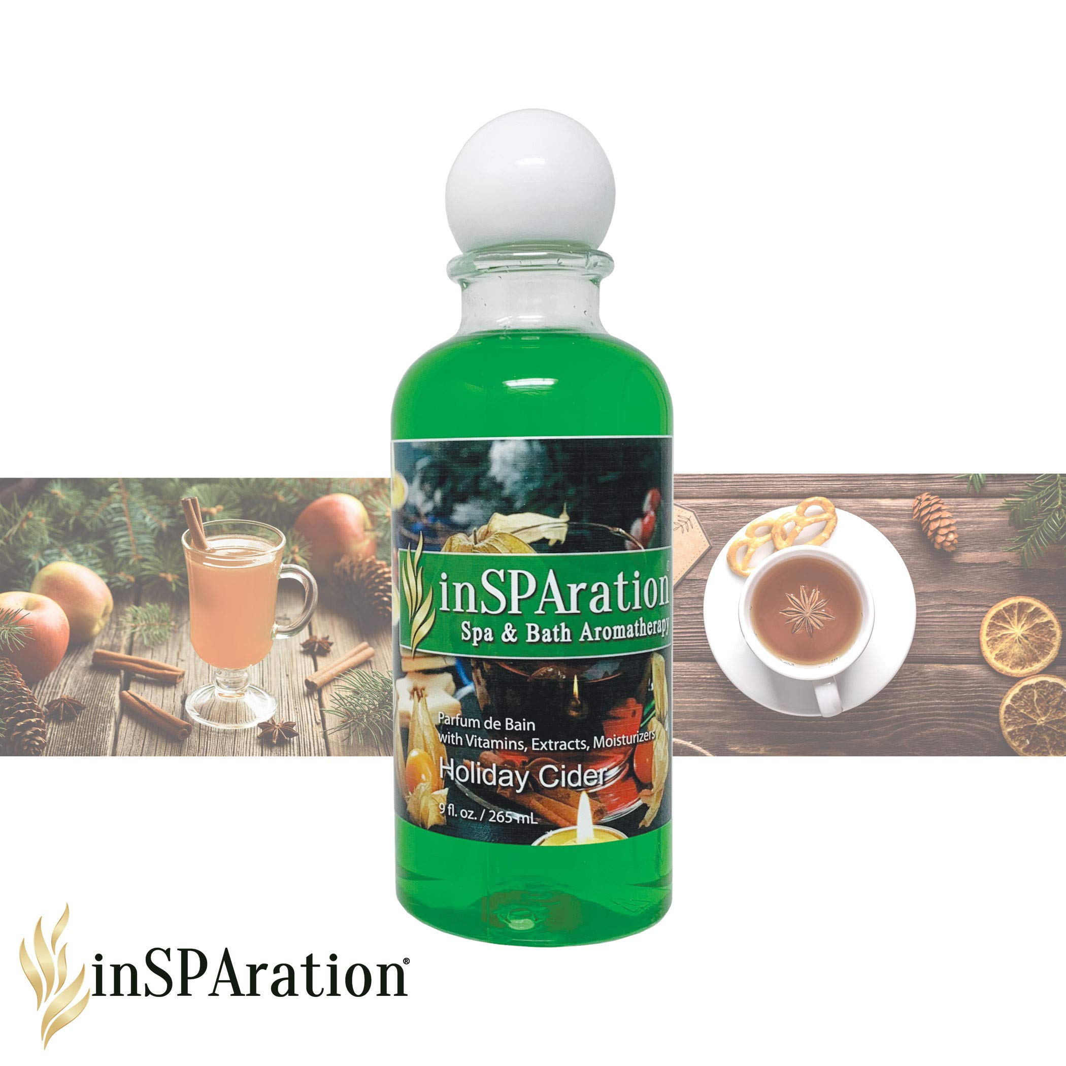 inSPAration Spa and Bath Aromatherapy 100HOLHSX Spa Liquid, 9-Ounce, Holiday Spice