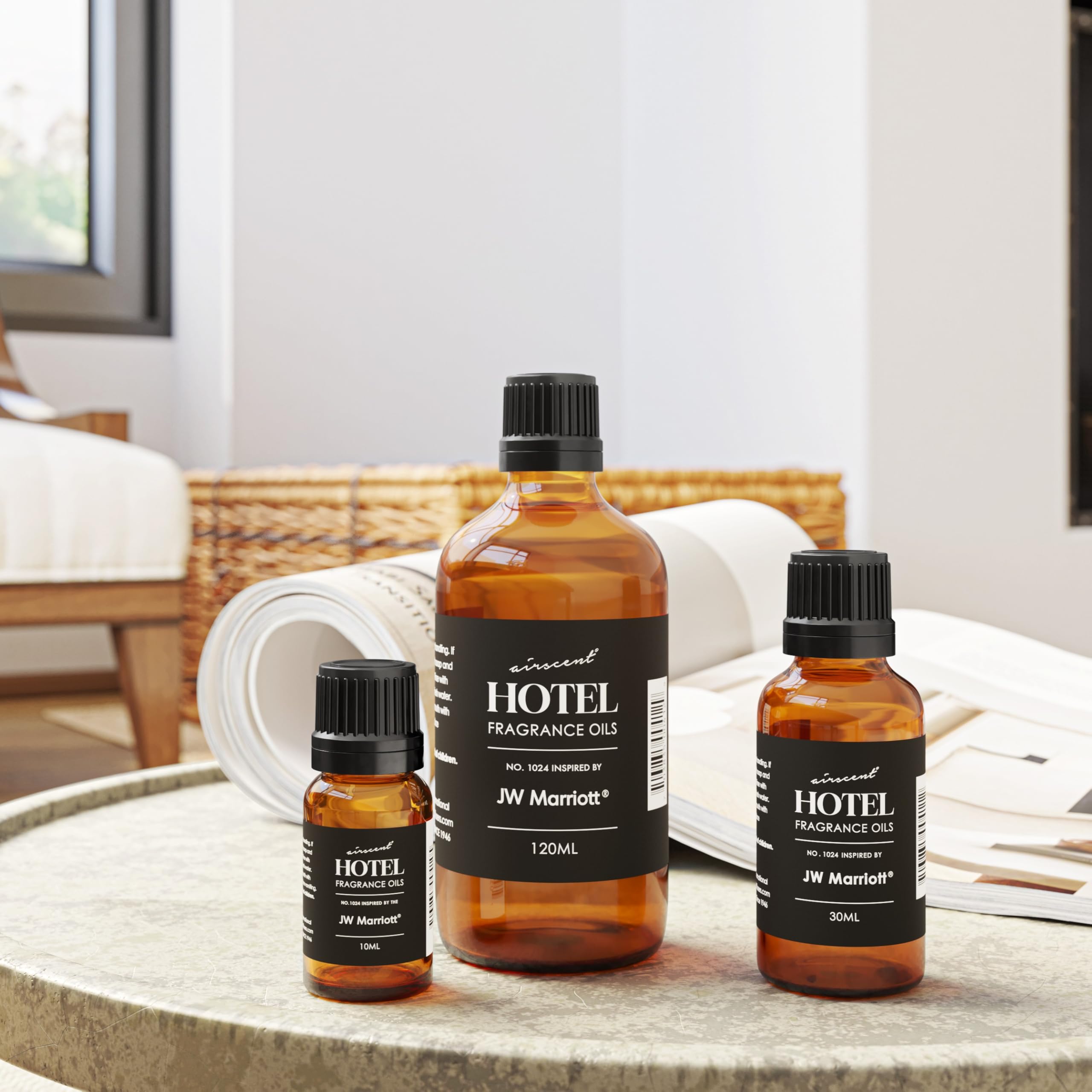 AirScent Hotel Diffuser Oil Inspired by The JW Marriotts Oud Safir Scent - Fragrance Oil No. 1024 for Ultrasonic and Waterless