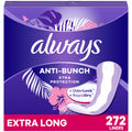 Always Anti-Bunch Xtra Protection, Panty Liners For Women, Extra Long Length, Unscented, 68 Count X 4 Packs (272 Count Total) (P