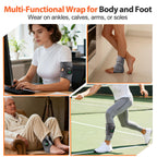 AFDEAL Foot and Ankle Massager, Cordless Ankle Heating Pad with Massage, Foot Massager Heated Ankle Brace Wrap, 6 Heat Levels an