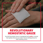 Survivex Hemostatic Gauze - Quick Blood Clotting Gauze for Wounds - Trauma Kit Hemostatic Dressing - 3 in x 4 FT - 5 PCS