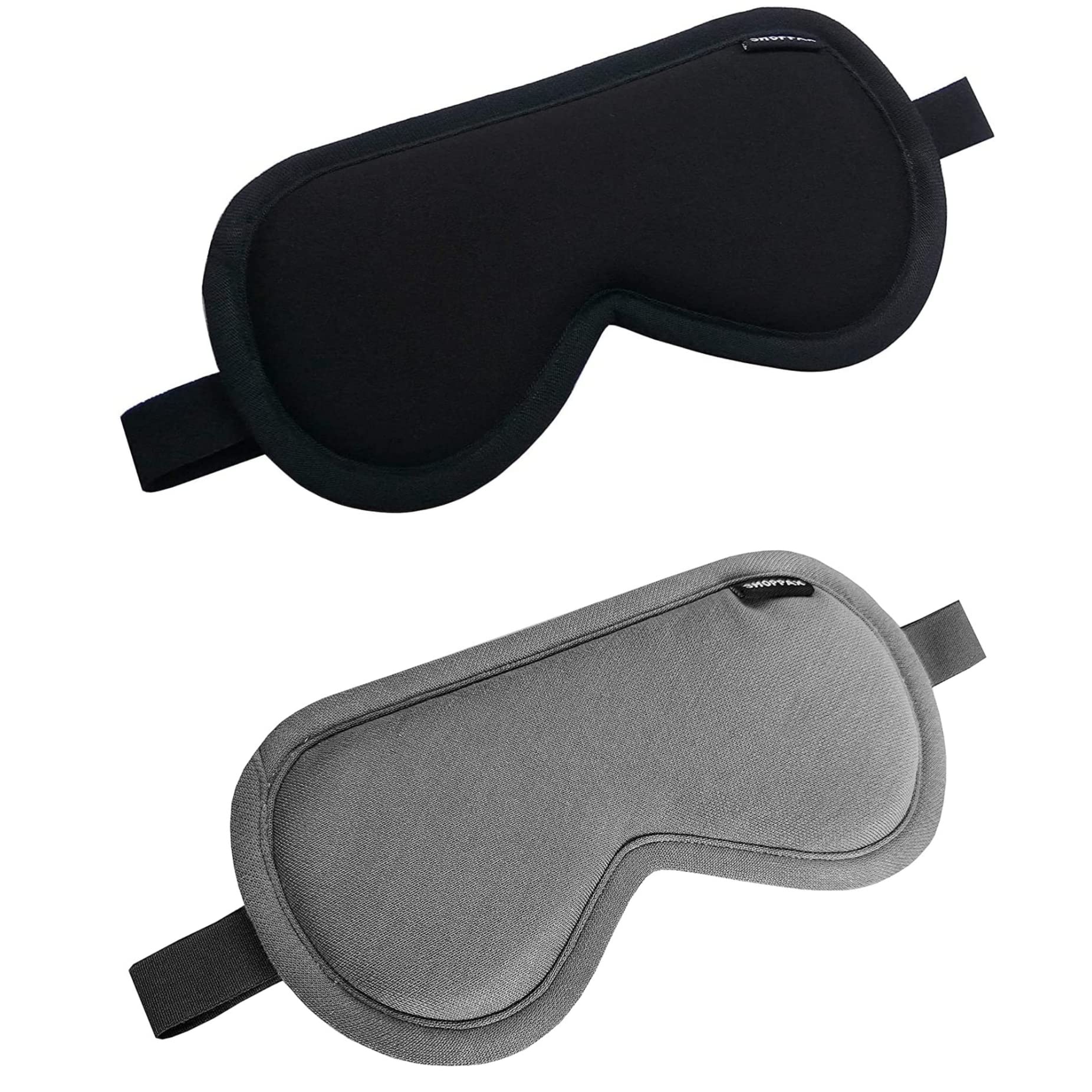 Shoppax Adjustable Pack Of 2 Gray And Black Sleep Mask Travel, Yoga And Meditation
