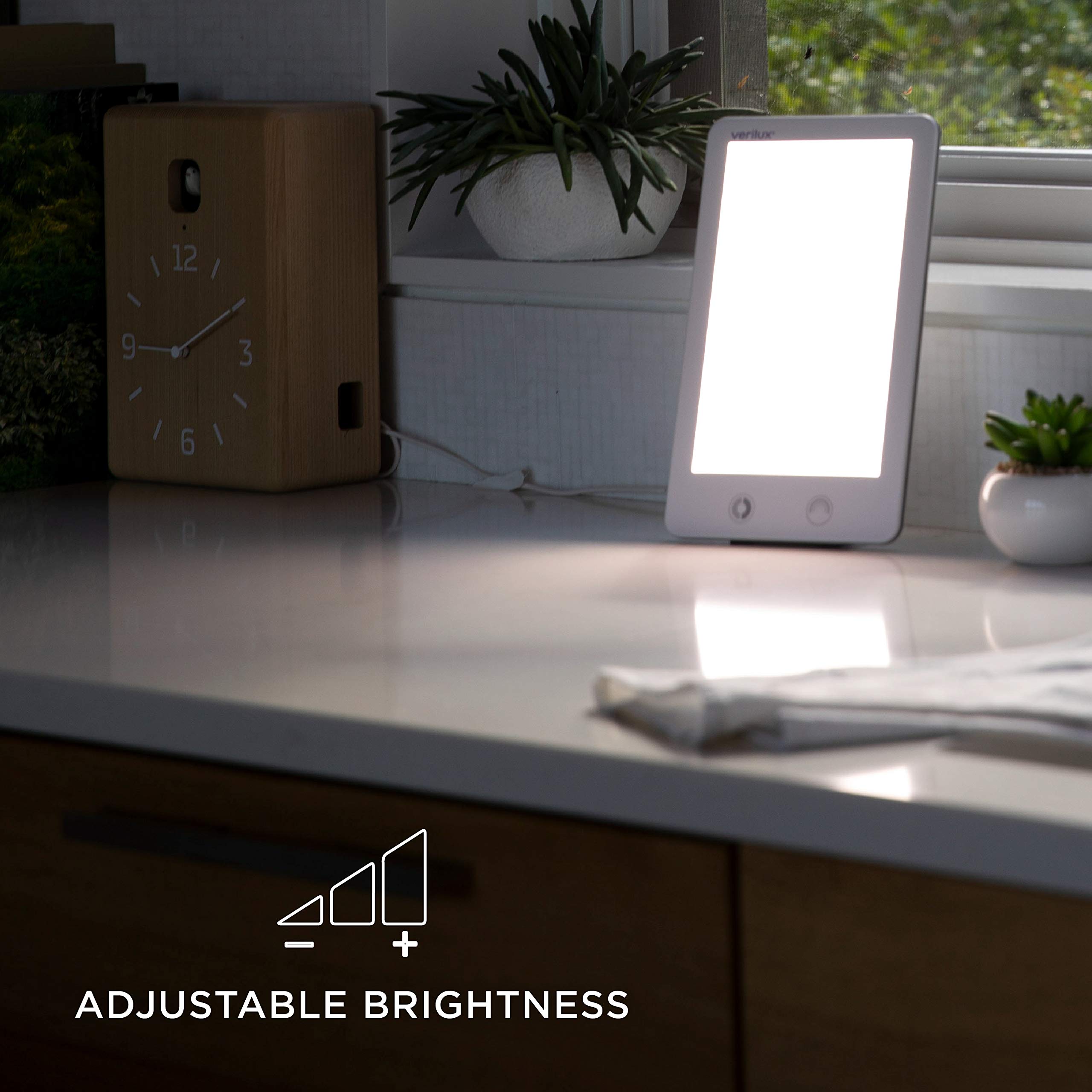 Verilux HappyLight Touch - UV-Free LED Therapy Lamp, Bright White Light with 10,000 Lux, Adjustable Brightness and Color