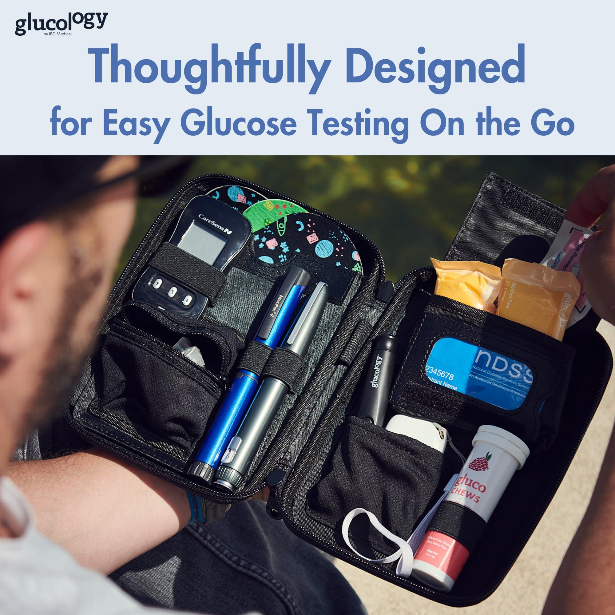 Glucology Classic Diabetic Organizer | Convenient Storage for Insulin, Glucometer, and Accessories | Essential Travel Kit for Di