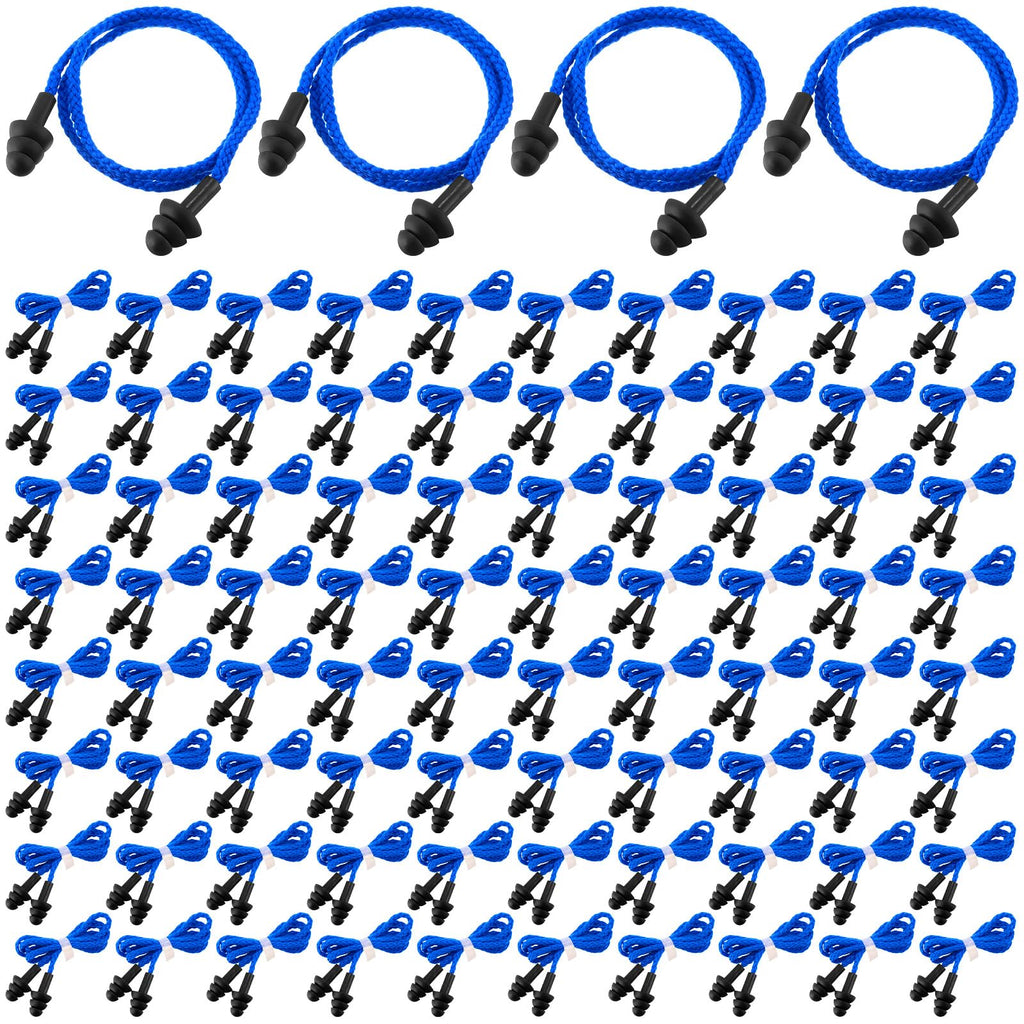 Xuhal 200 Pair Corded Ear Plugs Reusable Silicone Earplugs Individually Wrapped Hearing Protection Sleep Noise Cancelling for Wo
