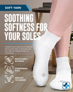 Doctor's Select Ankle Diabetic Socks for Women and Men - 4 Pairs | Black, White | Moisture Wicking | Size 6-9 | 9-12