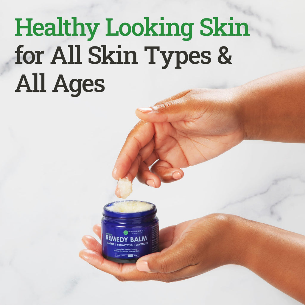 Truremedy Naturals Remedy Balm with Tea Tree Oil, 2 oz - Soothing Moisturizer for Rough Areas - Nourishing Foot and Body Balm wi