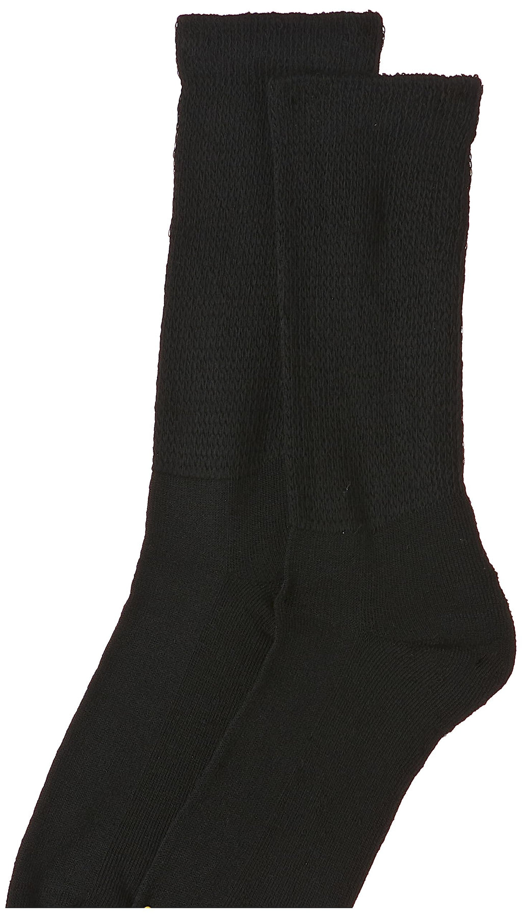 MediPeds mens 8 Pack Diabetic Crew With Non-binding Top Socks, Black, Shoe Size 12-14 US