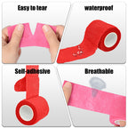 Twavang 6 Pack 2 Inches Self Adhesive Bandage Wrap Breathable Cohesive Bandage Elastic Tape for Pets, Athletic, Sports, Wrist, K