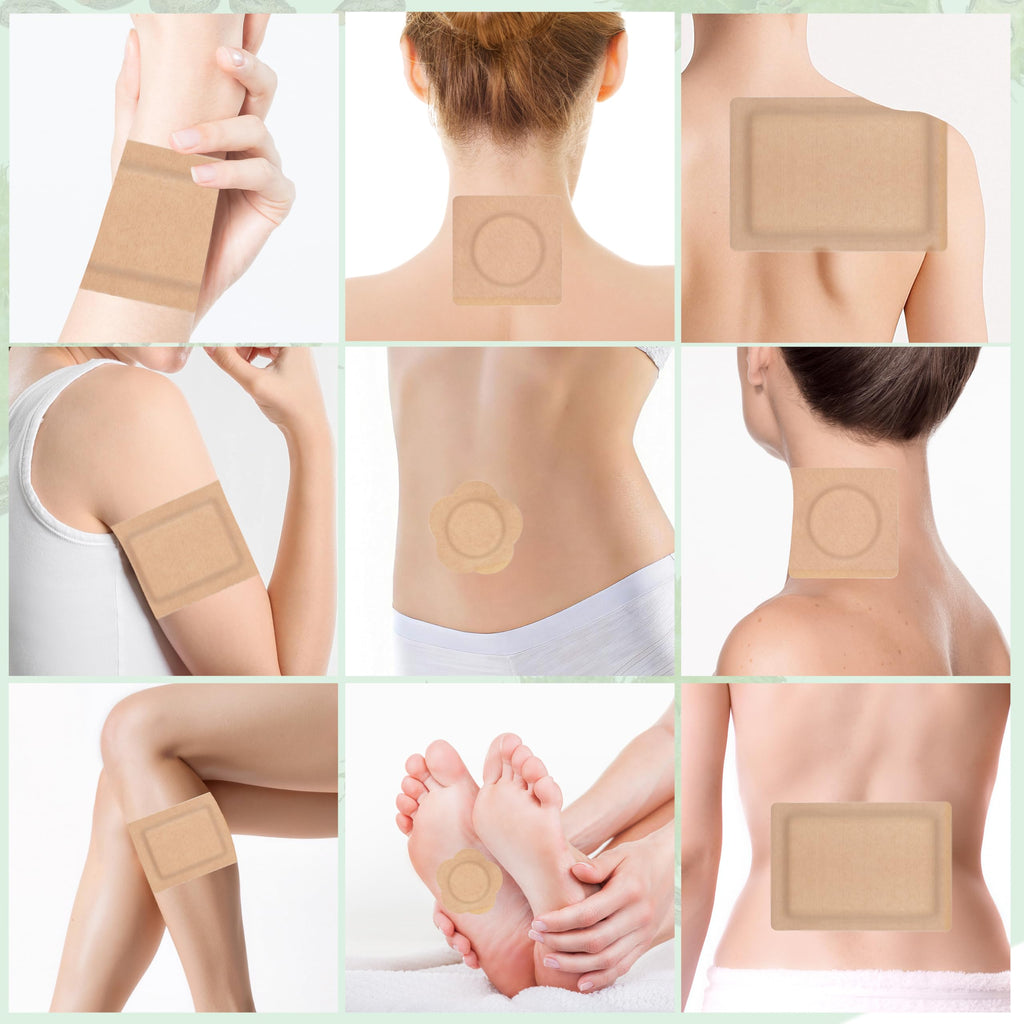 60 Pcs Castor Oil Pack Wrap & Patches 4 Sizes Disposable Self-Adhesive Organic Cotton Pads for Belly Button, Stomach, Joints, Un