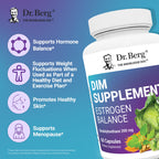 Dr. Berg DIM Supplement Estrogen Balance - Original Estrogen Supplement for Women with Diindolylmethane for Menstrual Symptoms &