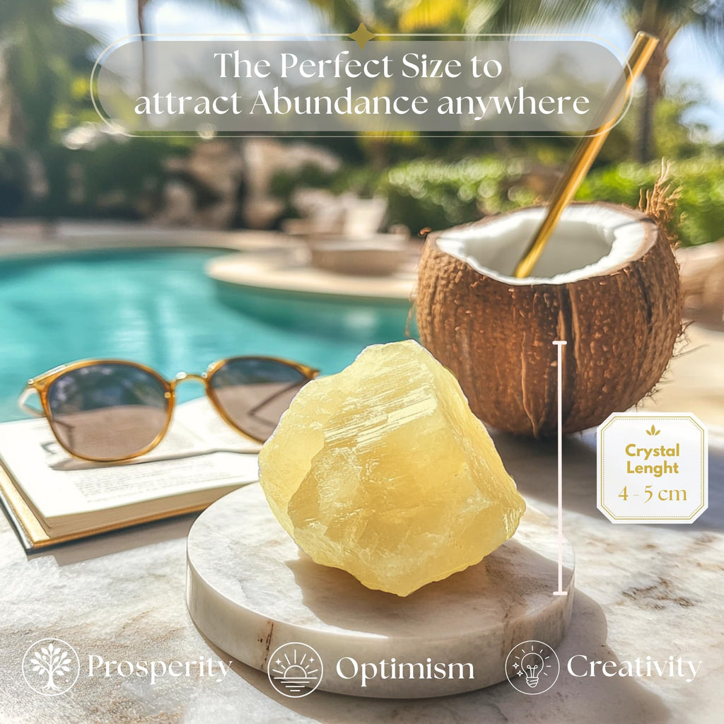 Anima Citrine Crystal - Large 1.6-2 Radiant Yellow Natural Raw Citrine Stone for Abundance, Positivity & Confidence - Ethically
