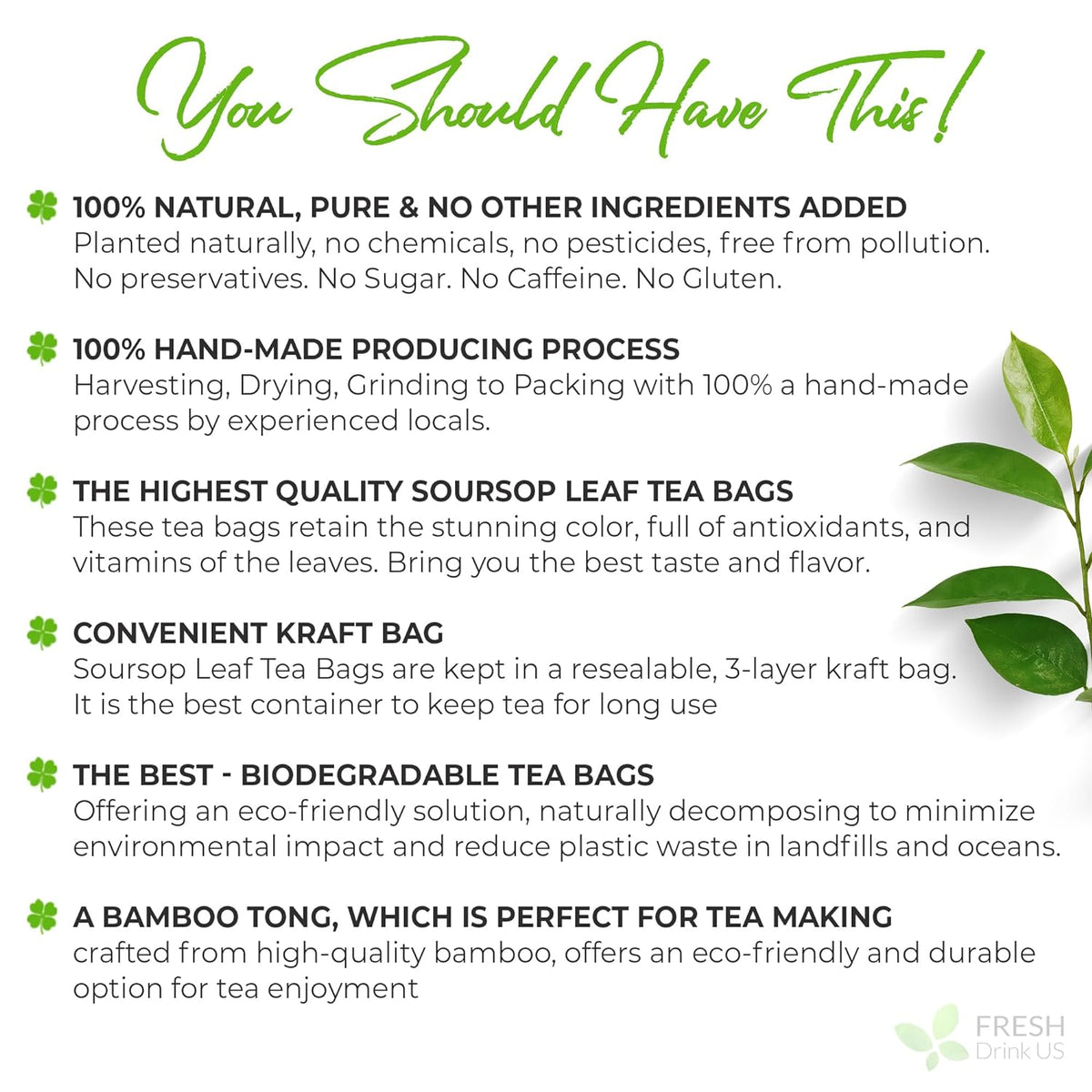 Premium Soursop Graviola Leaf Tea Bags