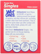 Wet Ones Antibacterial Hand and Face Wipes Singles, 24 Count (Pack of 5)
