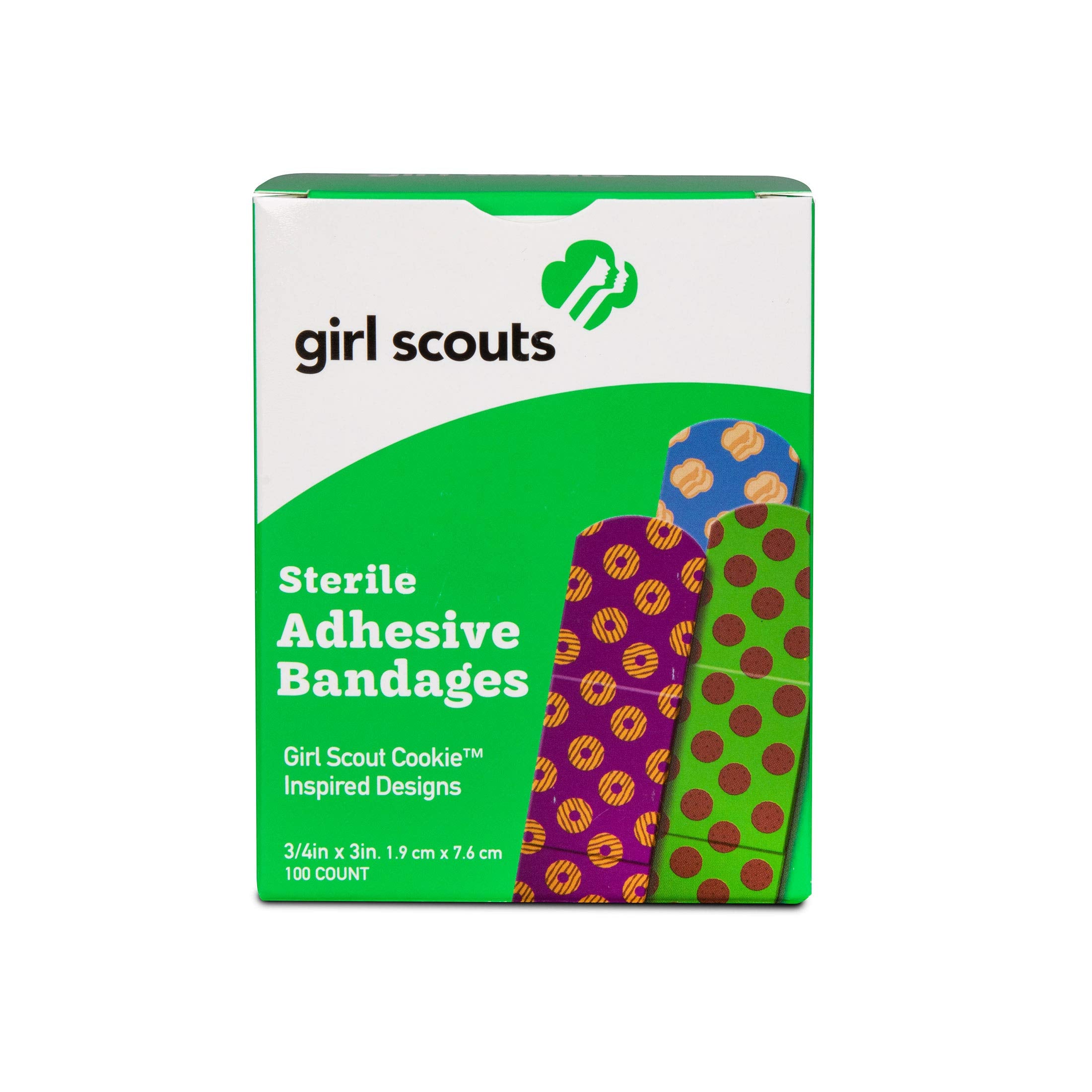 Dukal Girls Scouts Adhesive Bandages for Kids | 3/4''x3'' Colorful and Fun Adhesive Bandages for Girls | Assorted Designs Kids B