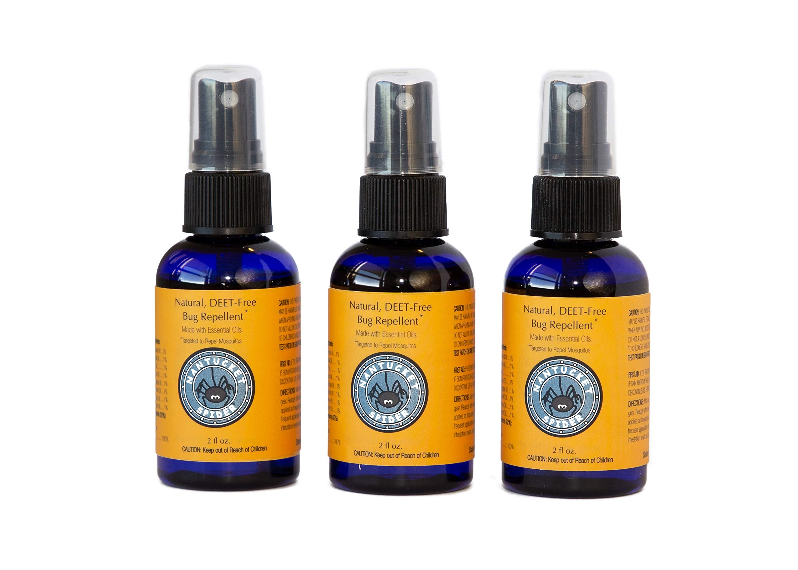 Nantucket Spider Natural Insect Repellent Spray for People | Long-Lasting Protection Against Mosquitoes, Biting Flies, & No-See-