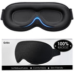 Gritin 100% Blackout Sleep Eye Mask for Women Men, Zero Pressure Sleeping Mask - Ergonomic Design 3D Cutout Eye Movement and Eye