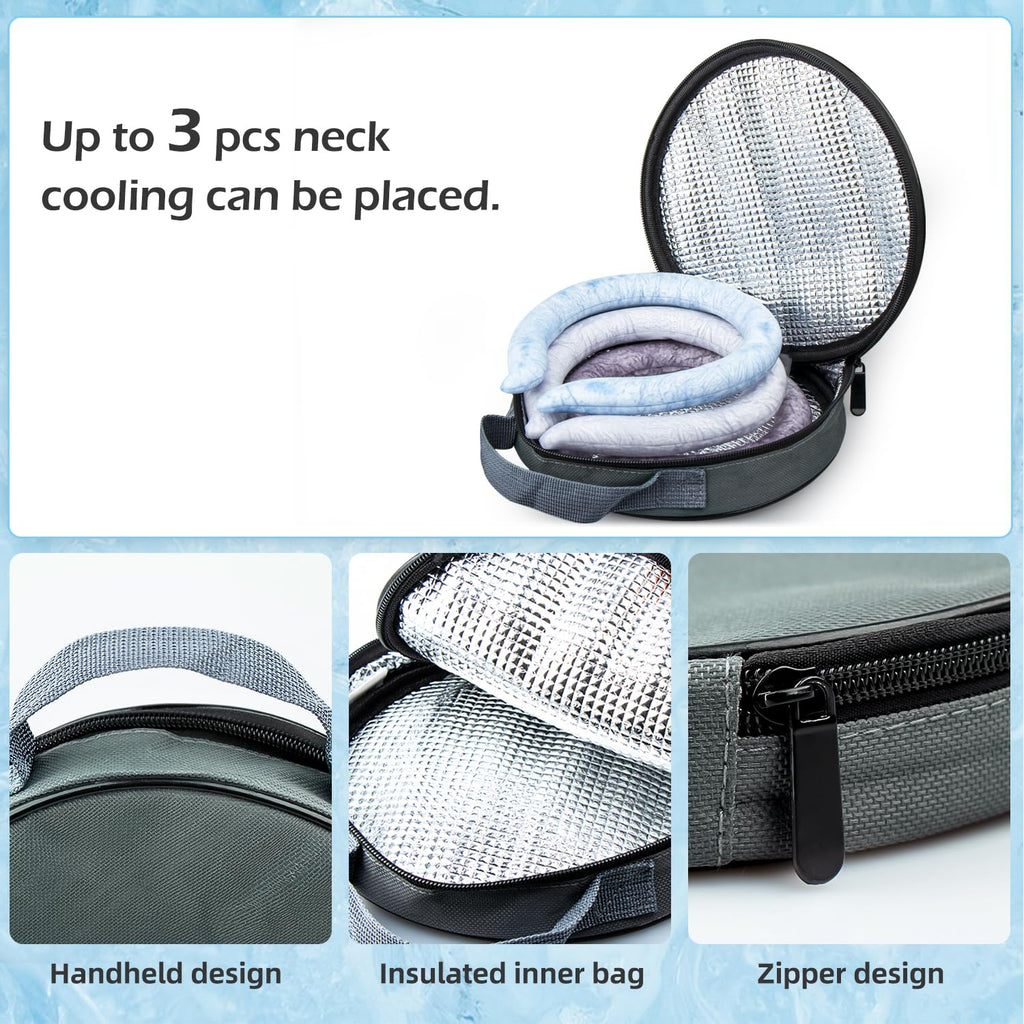 Neck CoolingTube with Insulated Bag, Reusable Ice Coolers Wearable Body CoolingProducts, Neck Coolers for HotWeather