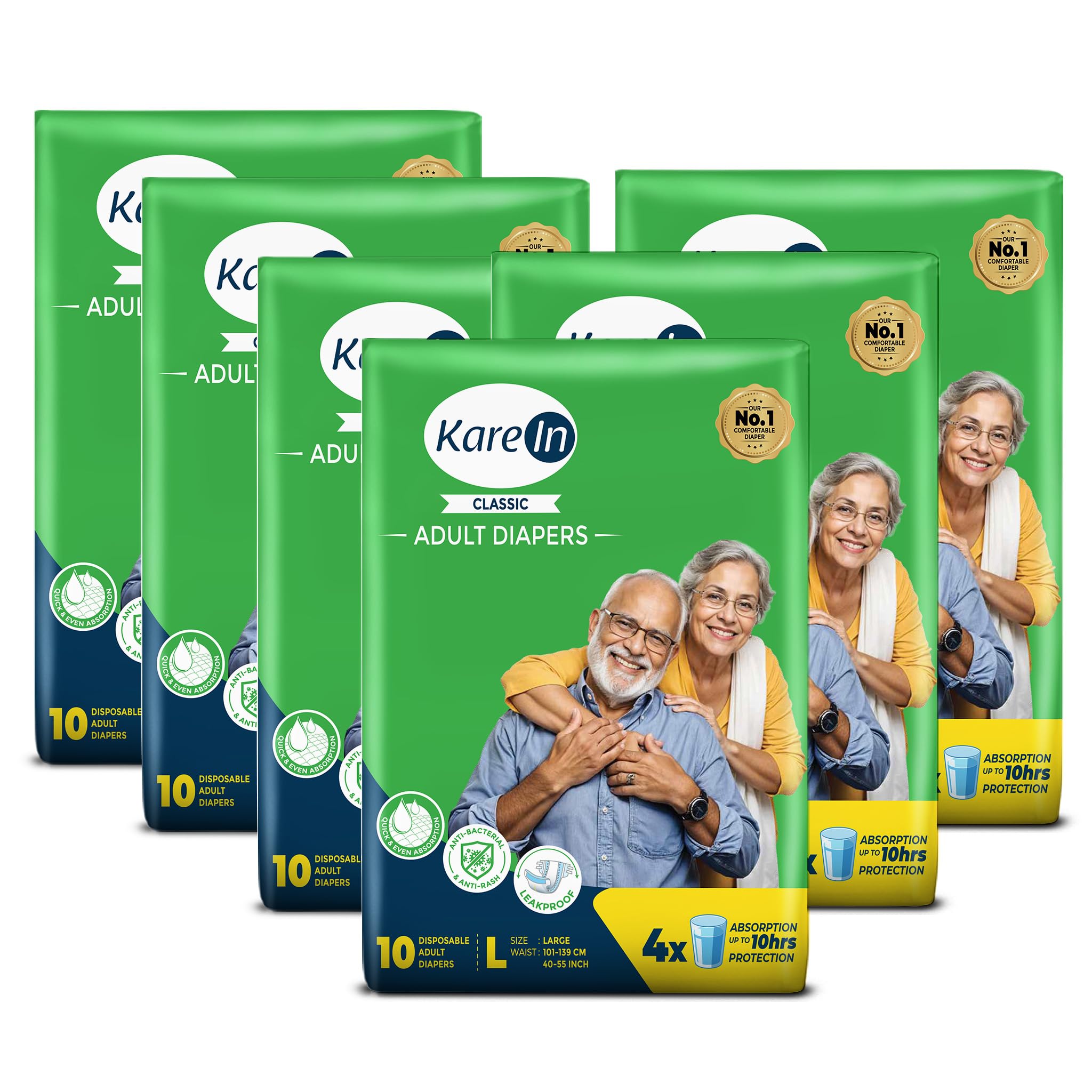 Karein Classic Adult Diaper Tape L Size, Large, Waist (90120 Cm 3547), 60 Unit, Long Protection Hour, Unisex, Quick & Even A